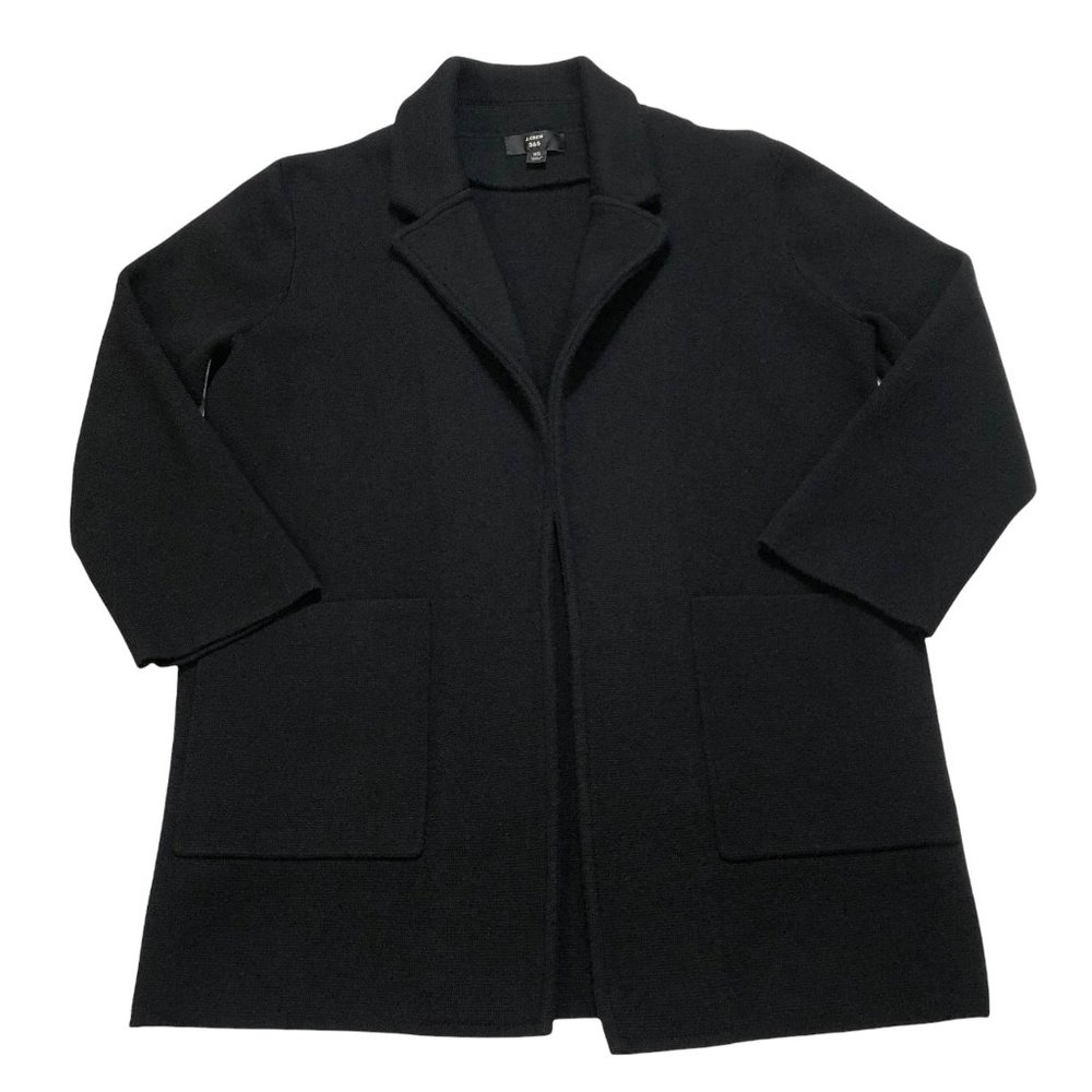 J.Crew Sophie Open Front Sweater Blazer Black Size XS EUC